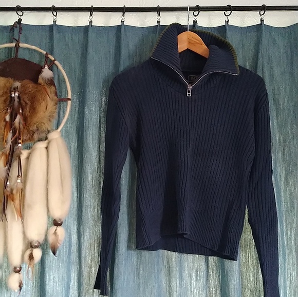 Blue Ribbed Sweater - Picture 1 of 4